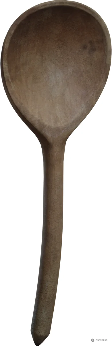 Rustic Hand-Carved Wooden Spoon 3d model - Image 1