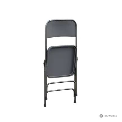 Industrial Gray Metal Folding Chair 3d model - Image 1