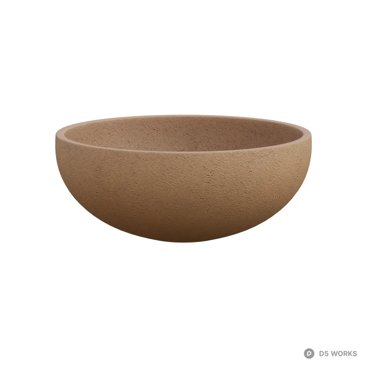 Minimalist Round Concrete Bowl Planter 3d model - Image 1
