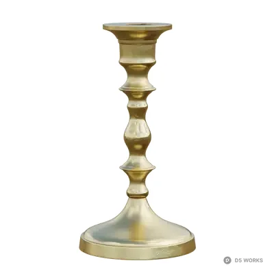 Vintage Brass Candlestick Holder 3d model - Image 1
