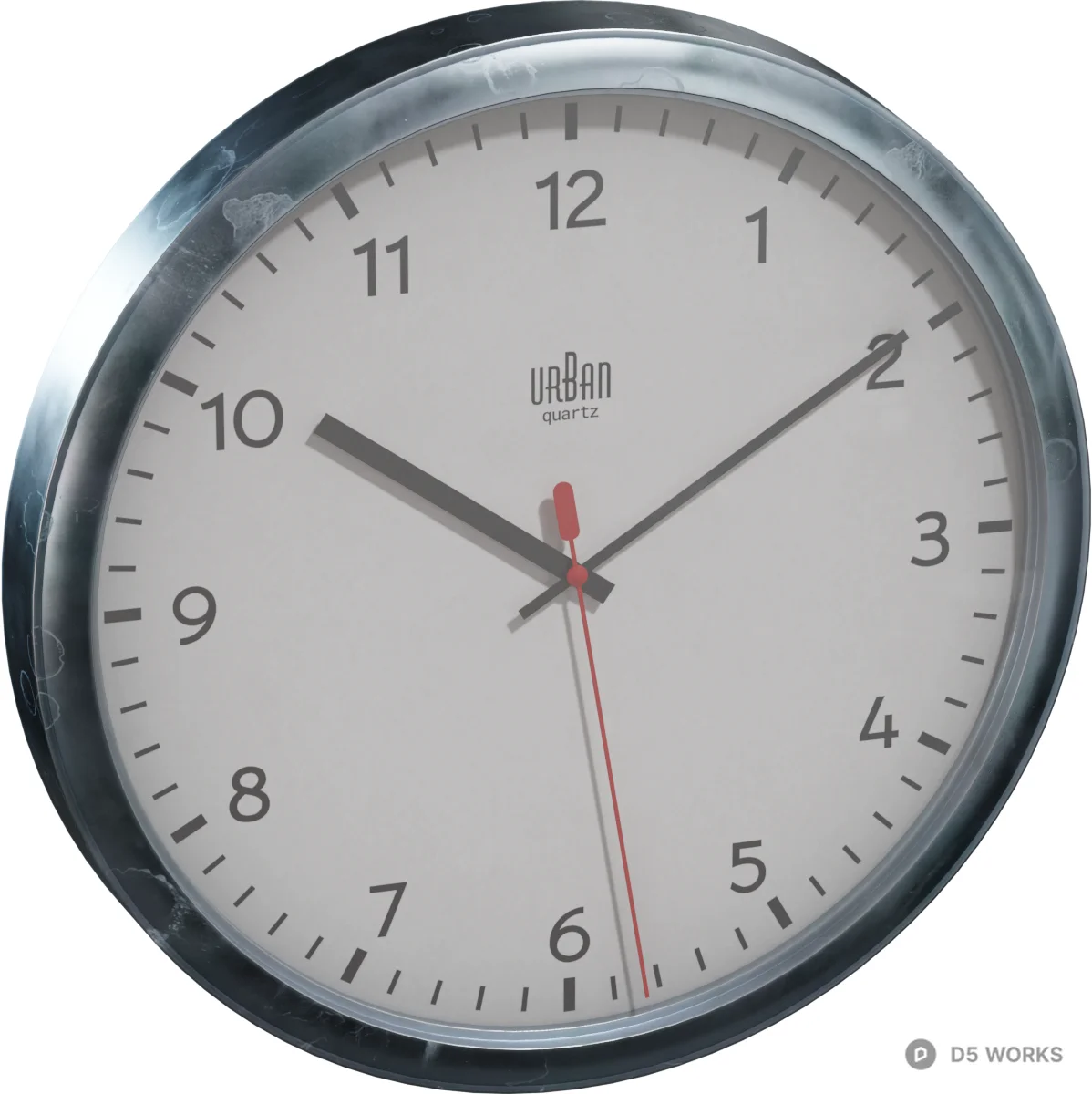 Modern Metallic Round Wall Clock 3d model - Image 1