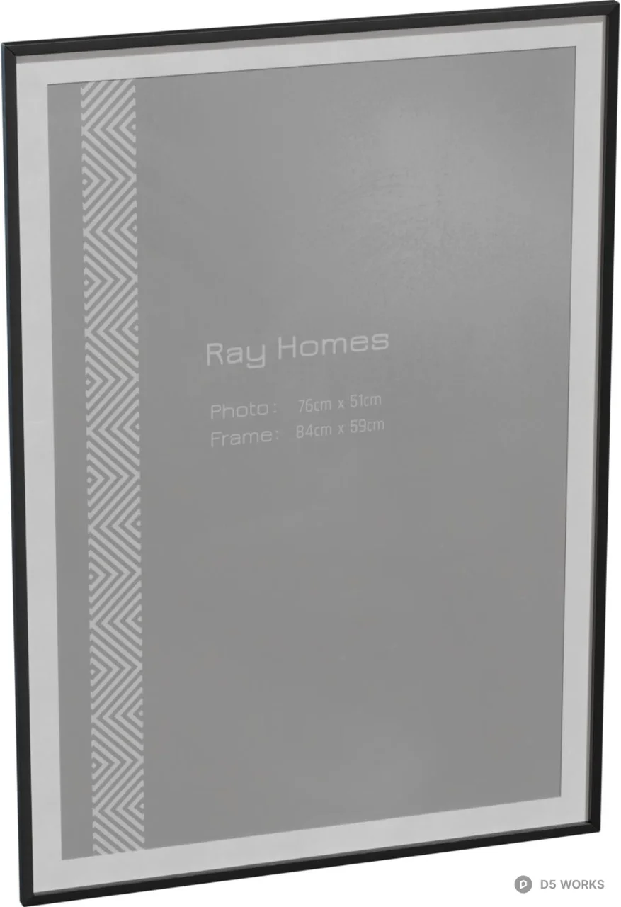 Modern Minimalist Black Square Picture Frame 3d model - Image 1