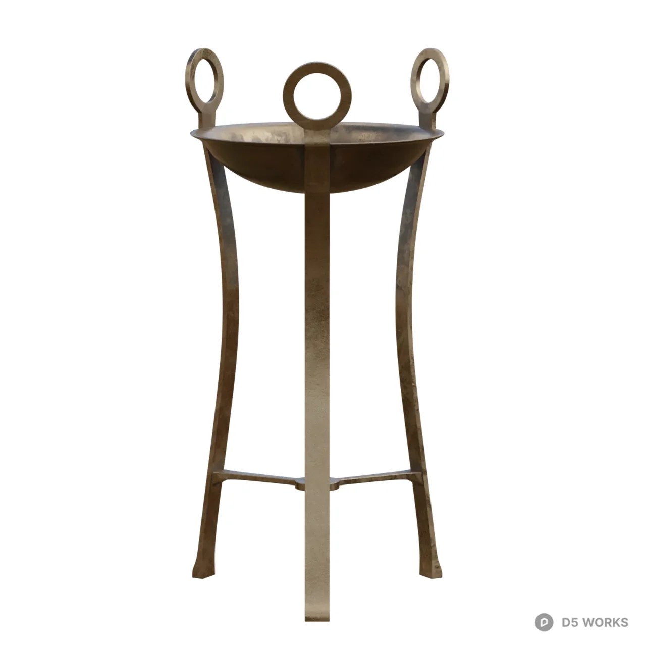Ancient Bronze Tripod Brazier Stand 3d model - Image 1