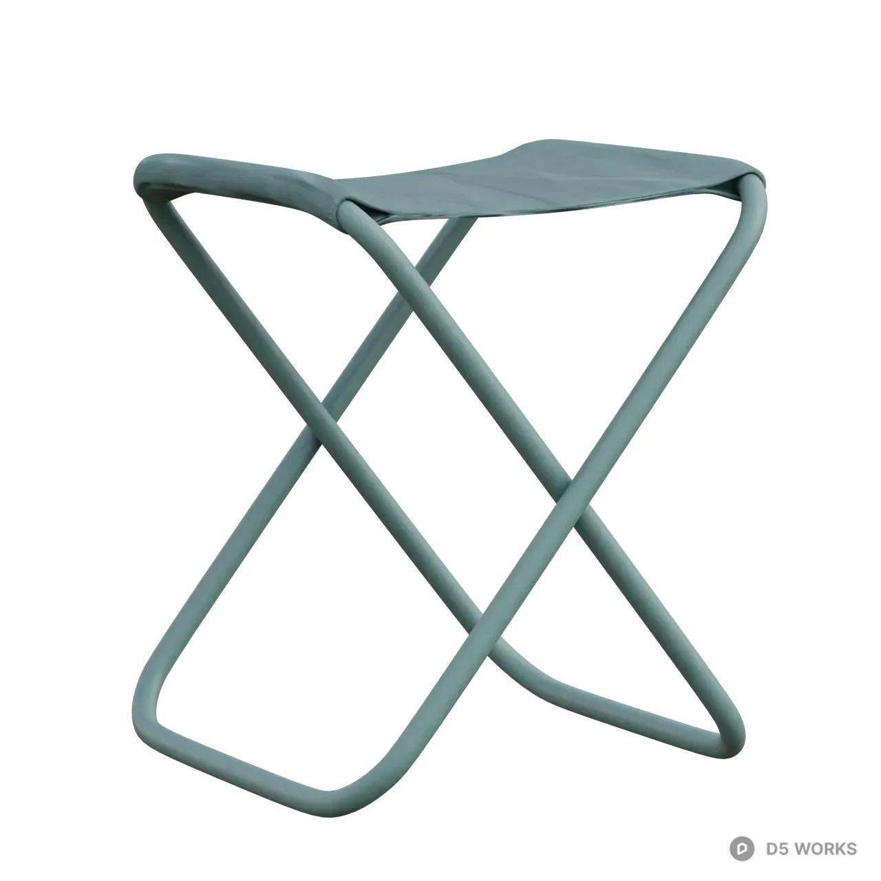 Minimalist Sage Green Folding Camping Stool 3d model - Image 1