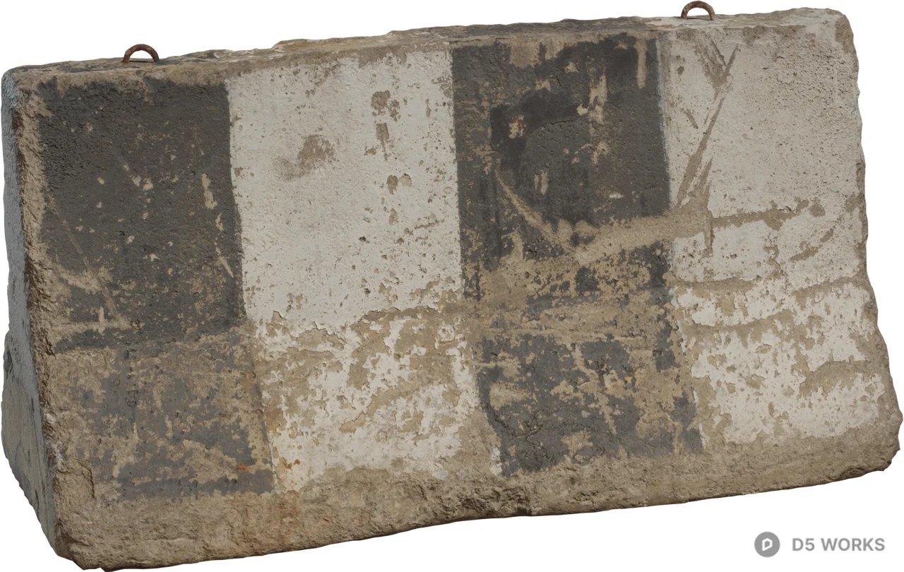 Weathered Concrete Jersey Barrier 3d model - Image 1