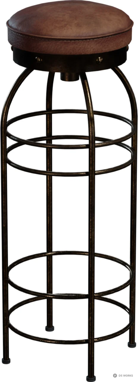 Industrial Vintage Metal Bar Stool 3d model - Image 1