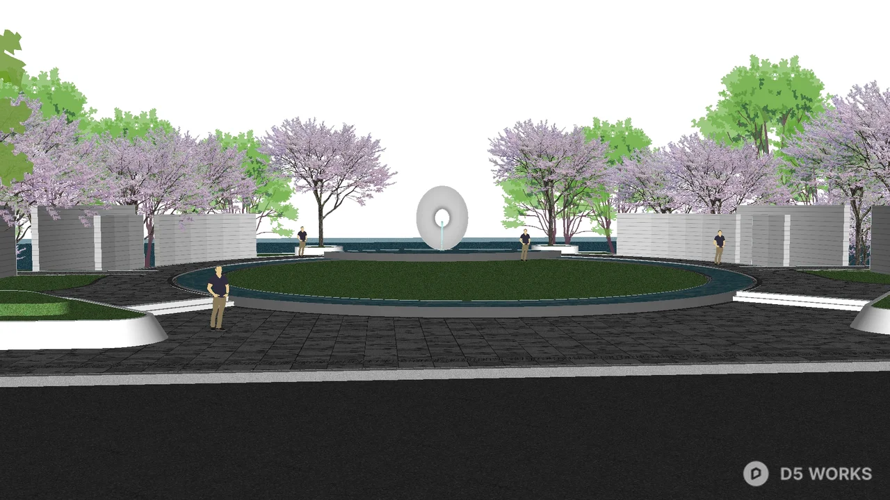 Colorful Children's Playground In Urban Park 3d model thumbnail 2