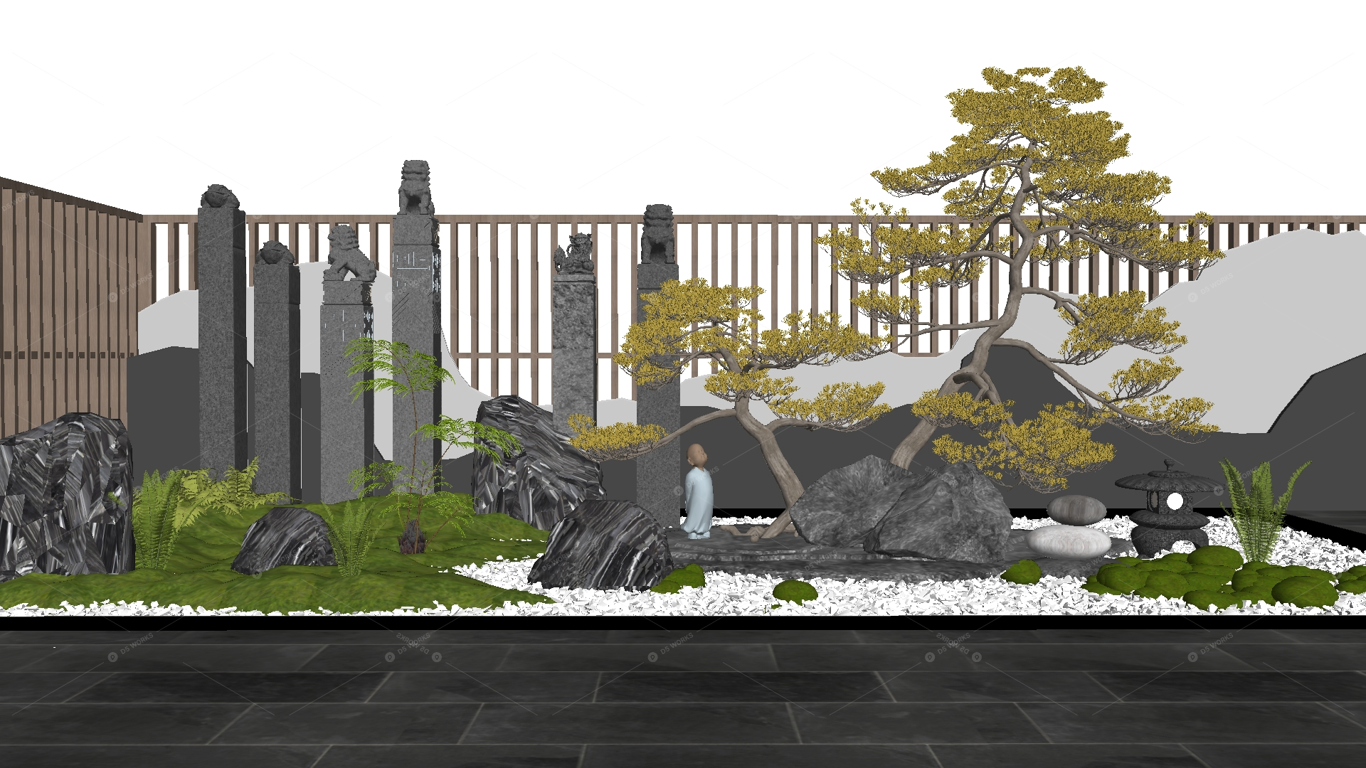 Courtyard Landscape 3D Models