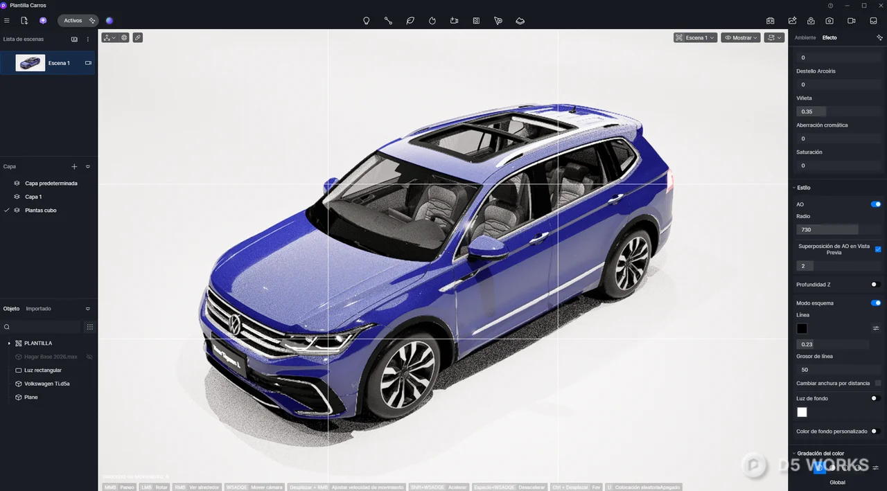Blue SUV With Panoramic Roof 3d model thumbnail 2
