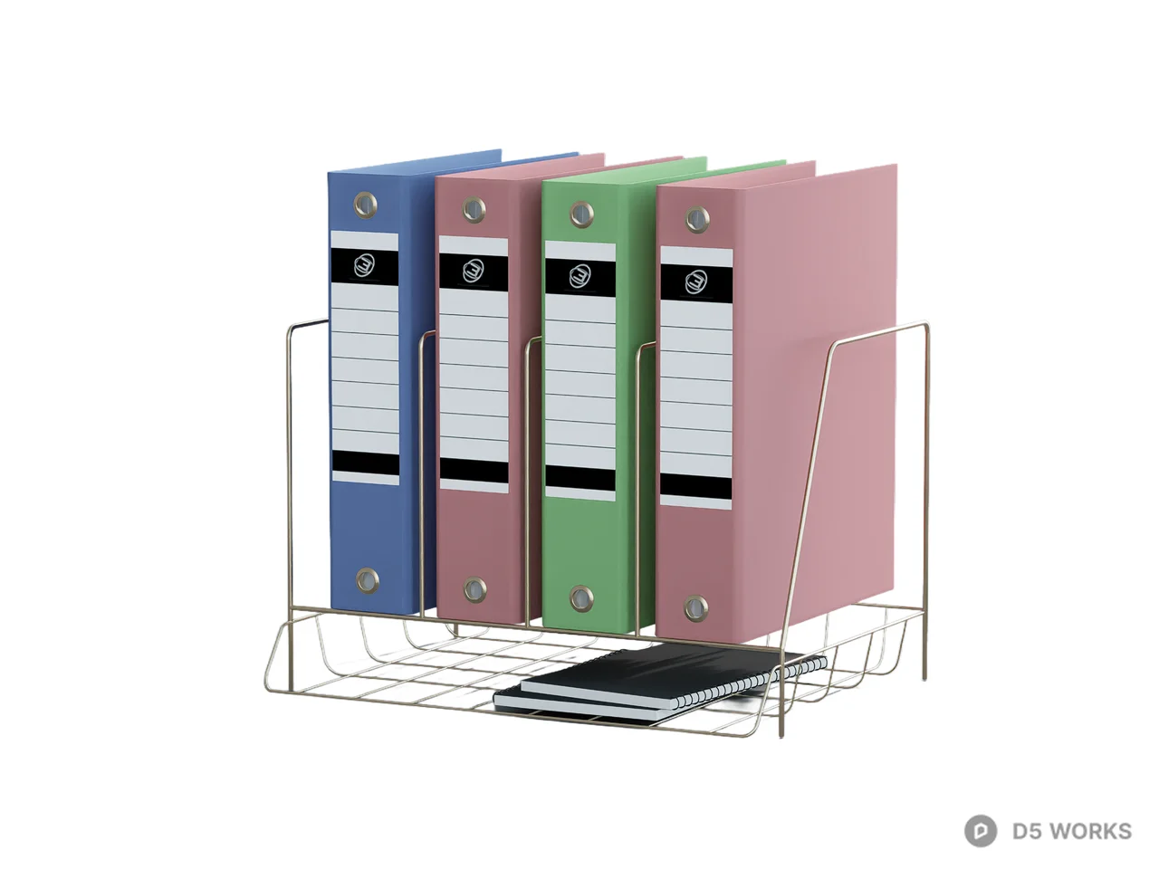 Colorful File Binders Set 3d model - Image 1