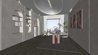 Minimalist Bedroom with Neutral Tones 3d model