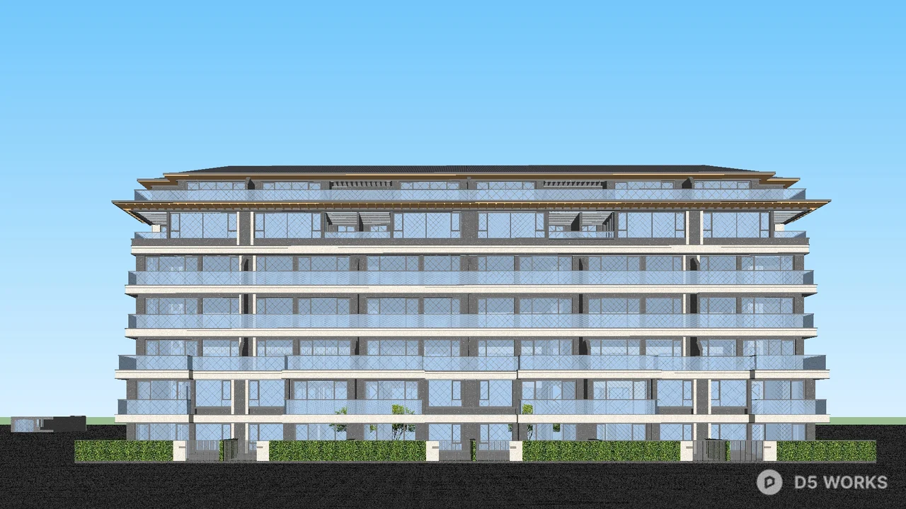 Multi Story Residential Building 3d model - Image 1