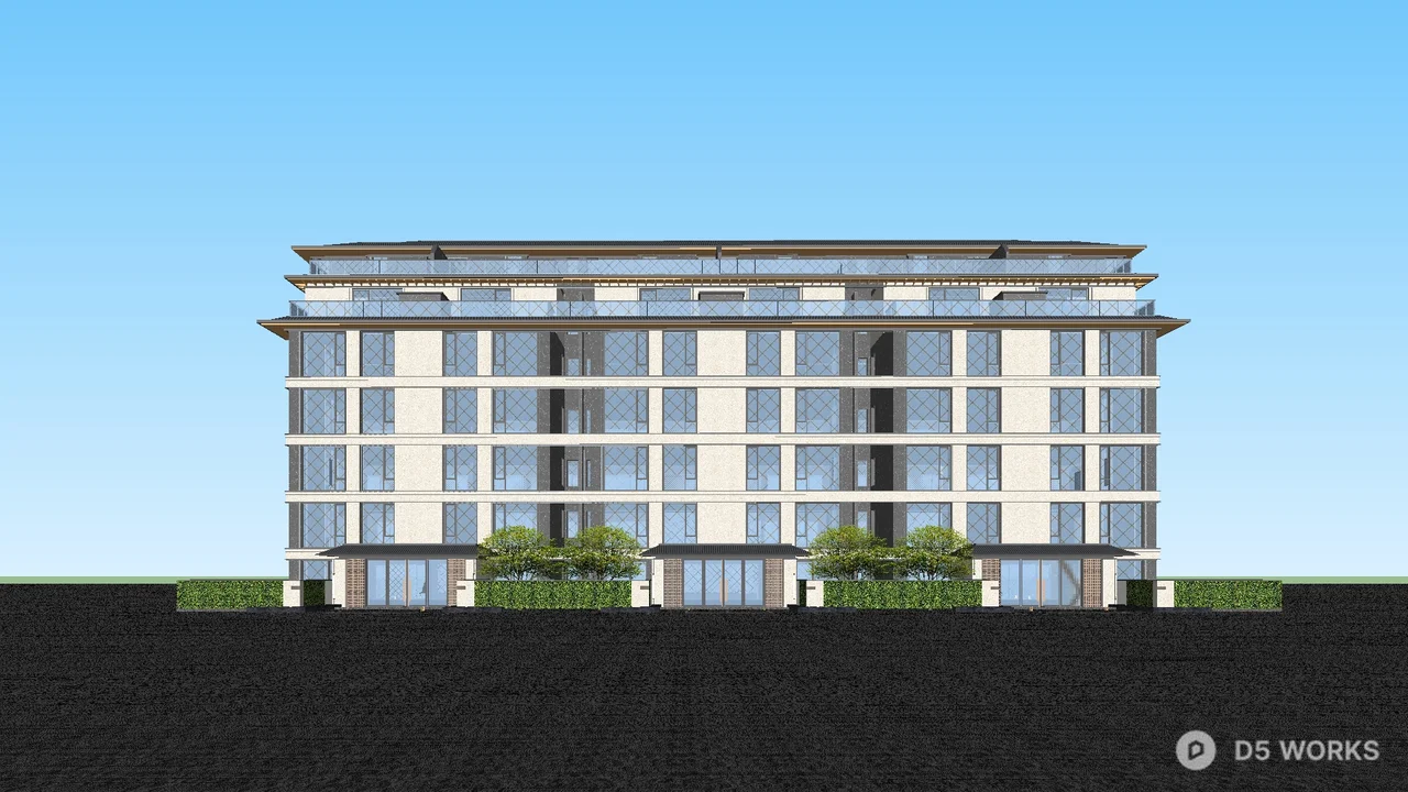 Multi Story Residential Building 3d model thumbnail 3