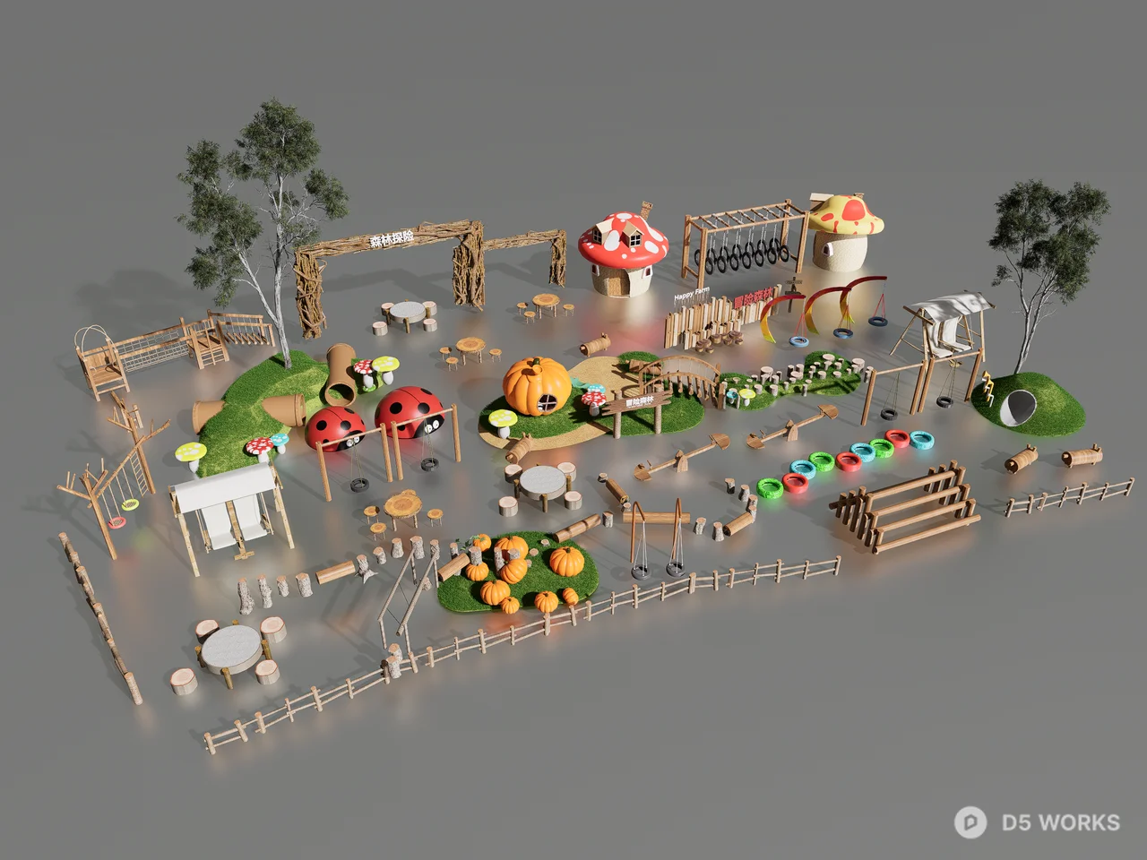 Fantasy Forest Adventure Ride Combination 3d model - Image 1