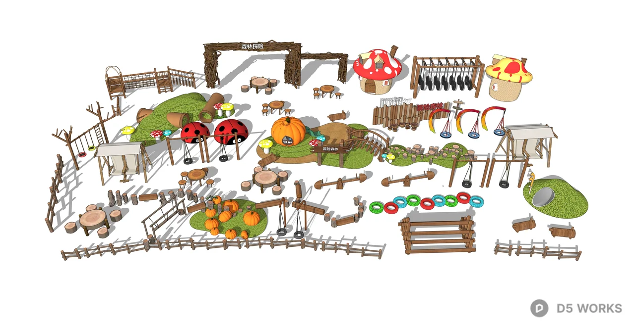 Fantasy Forest Adventure Ride Combination 3d model thumbnail 2