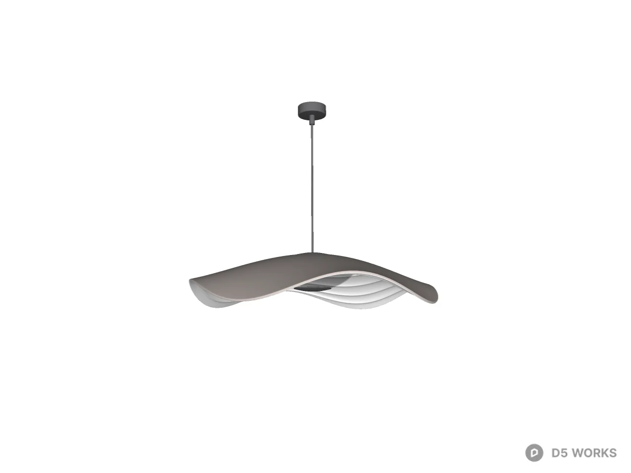 Modern Organic Wavy Pendant Light 3d model thumbnail 2