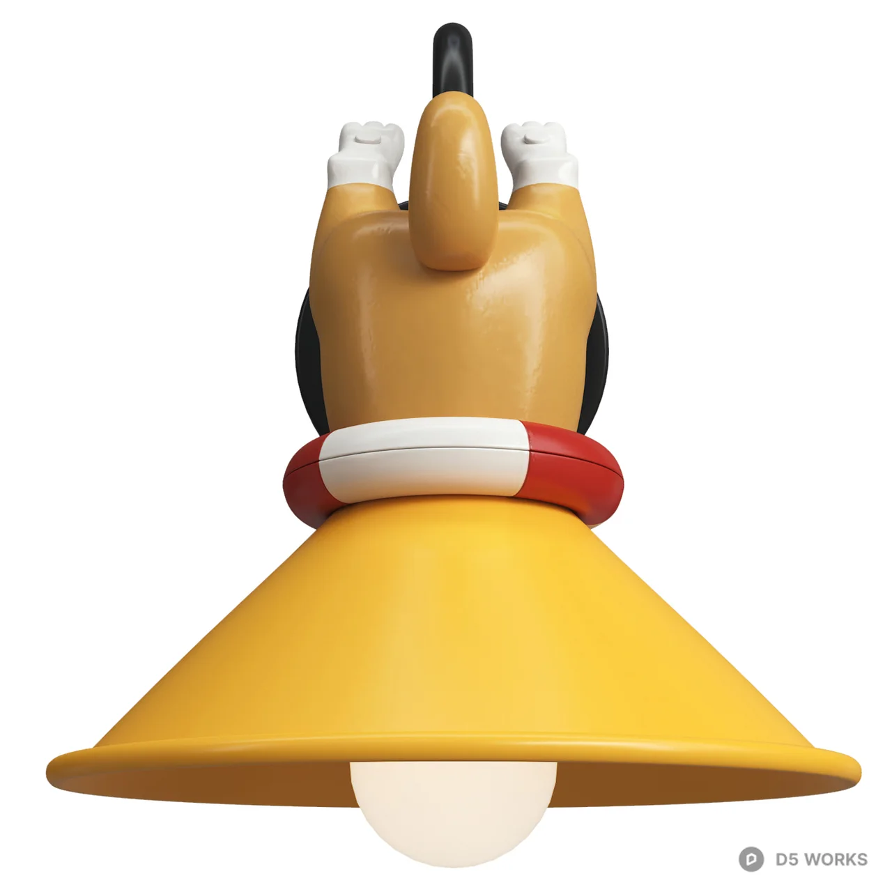 Whimsical Shiba Inu Butt Wall Sconce 3d model thumbnail 4