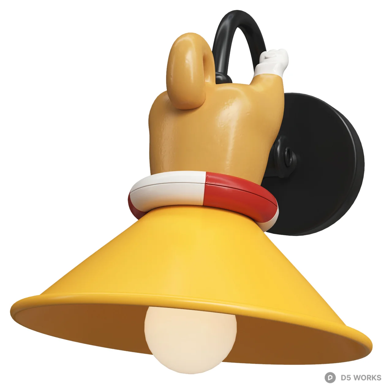 Whimsical Shiba Inu Butt Wall Sconce 3d model thumbnail 2