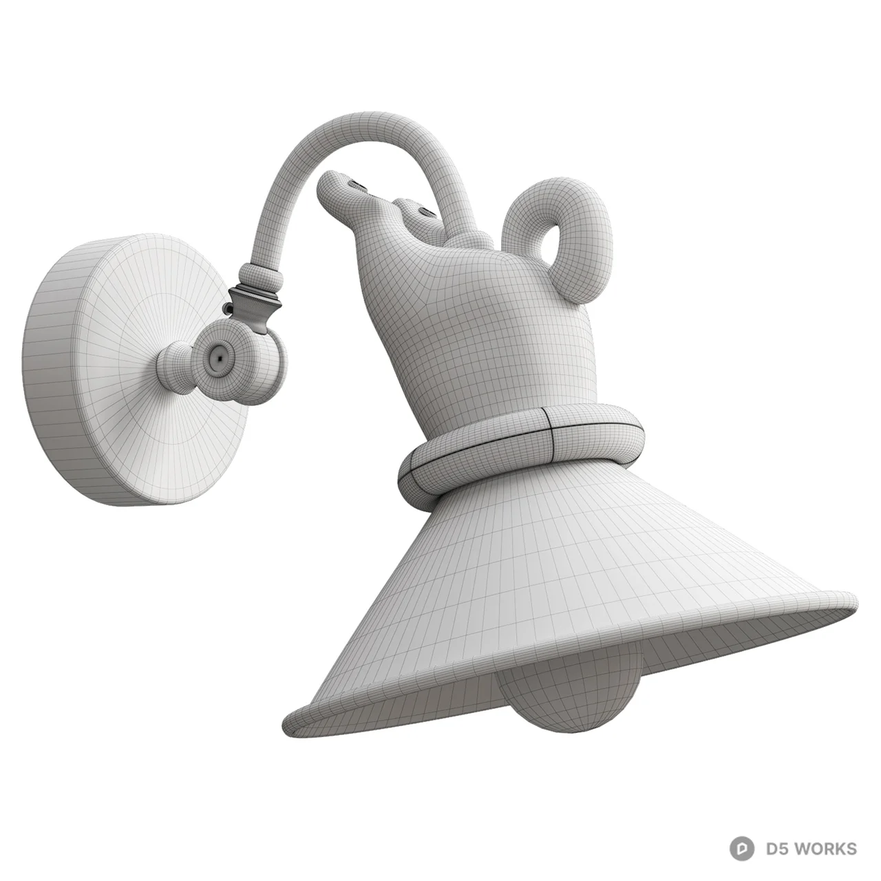 Whimsical Shiba Inu Butt Wall Sconce 3d model thumbnail 5