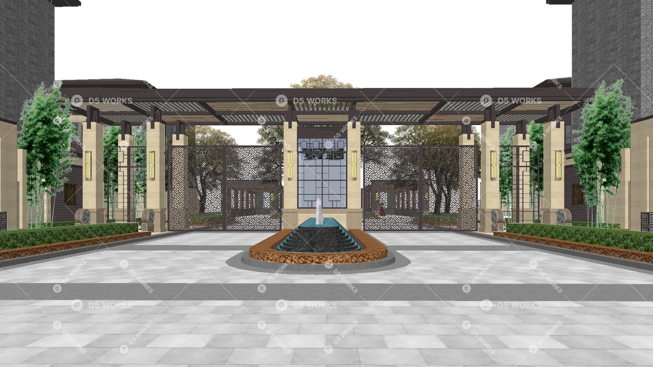 Residential Landscape 3d model thumbnail 2