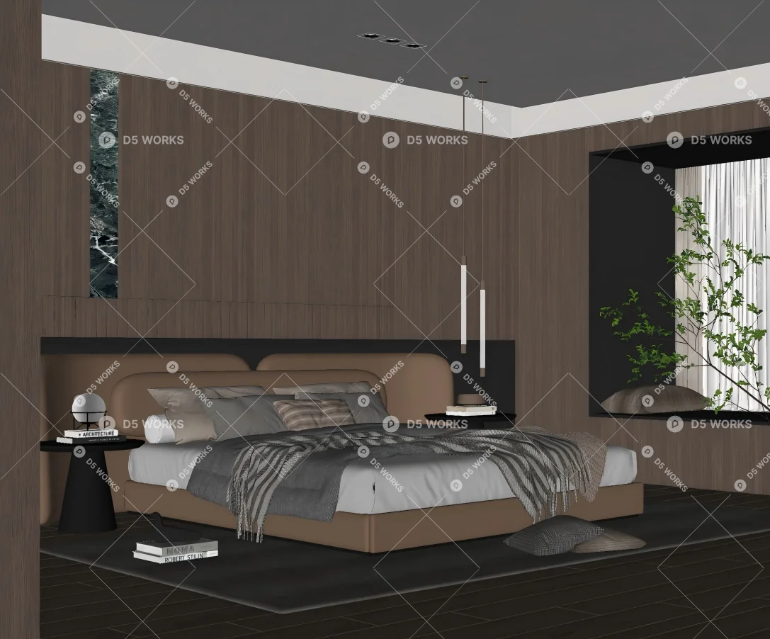 Modern Home Bedroom 3d model thumbnail 2