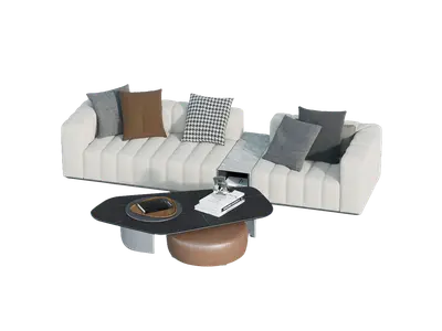 Modern Sofa & Side Table Set
