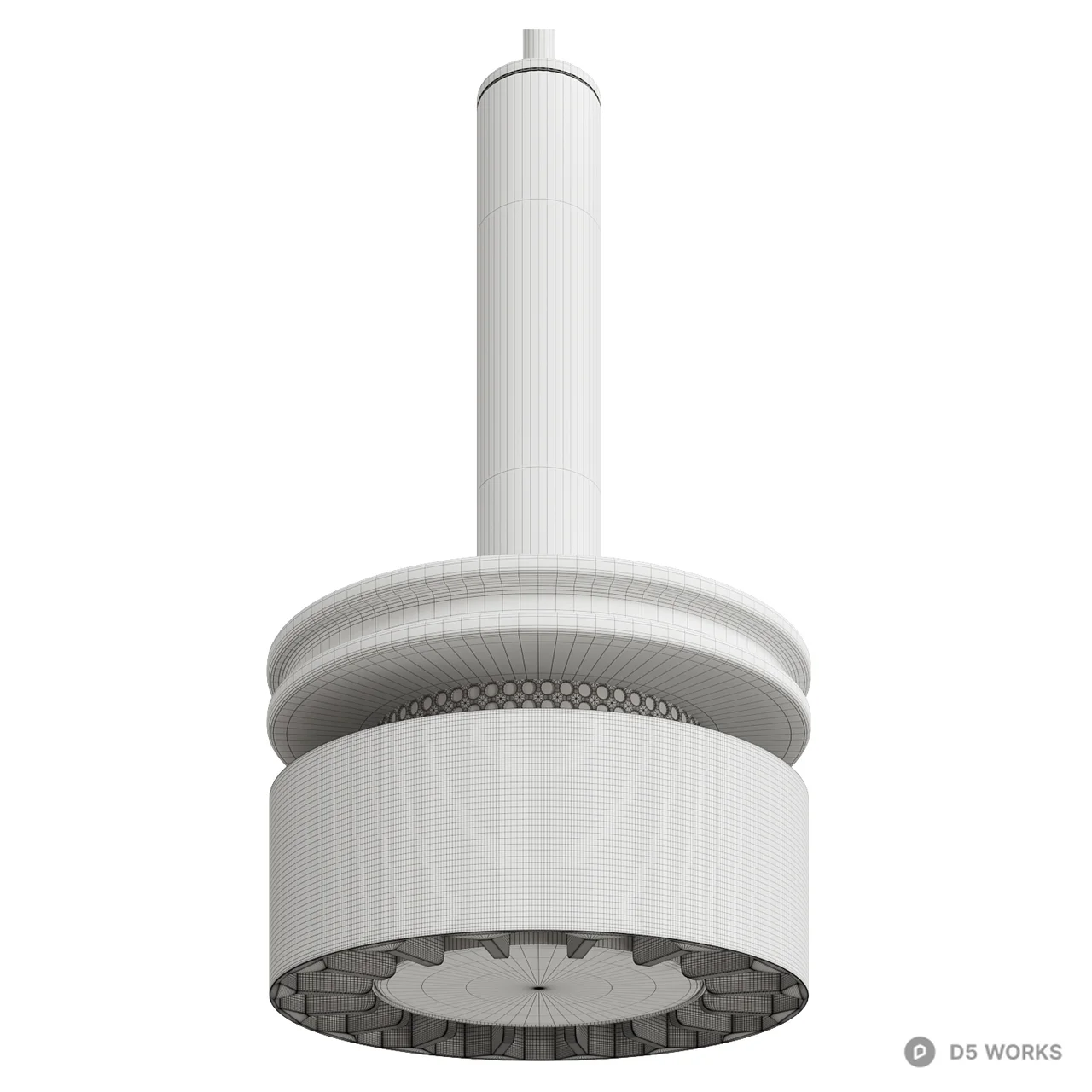 Industrial Matte Pendant Light with Mesh Detail 3d model thumbnail 6