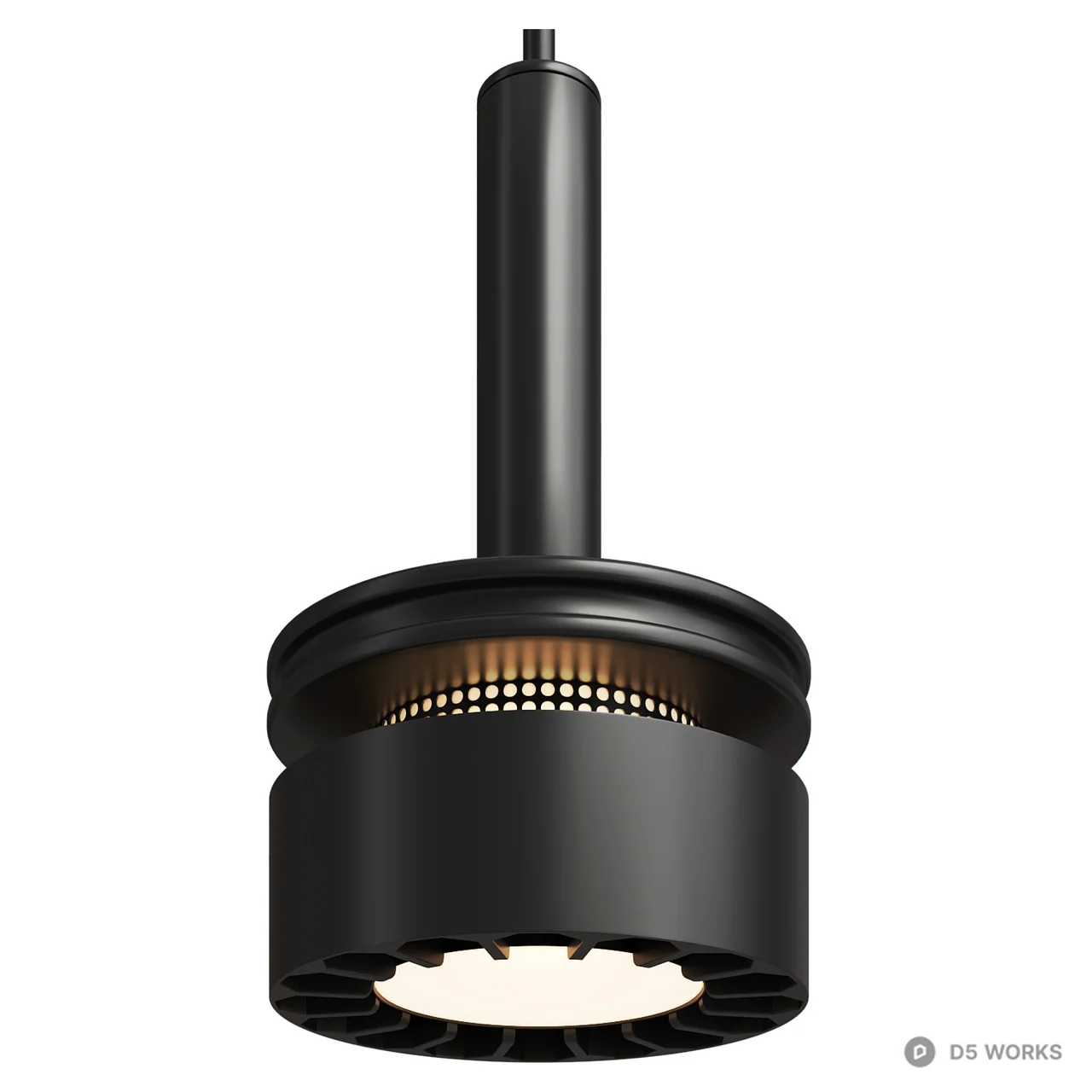 Industrial Matte Pendant Light with Mesh Detail 3d model thumbnail 2