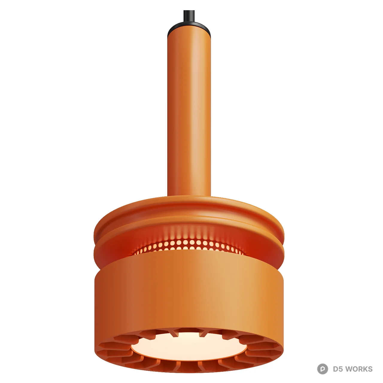 Industrial Matte Pendant Light with Mesh Detail 3d model thumbnail 4