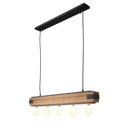 Wooden Beam Industrial Pendant Light 3d model