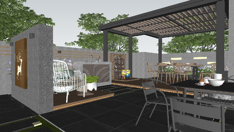 Modern Outdoor Table & Chairs Set