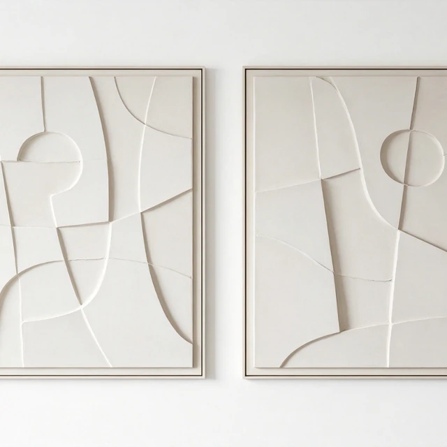 Minimalist Abstract Plaster Relief Wall Art 3d model