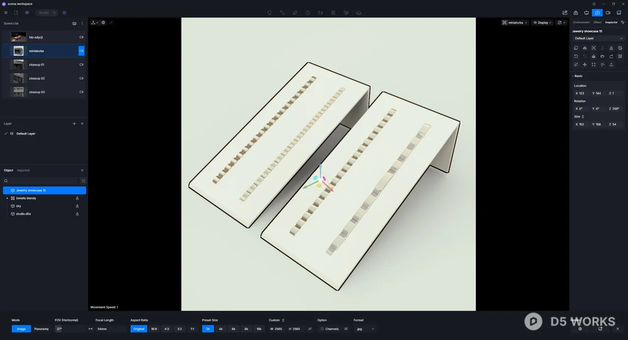 Jewelry showcase 15 3d model thumbnail 2
