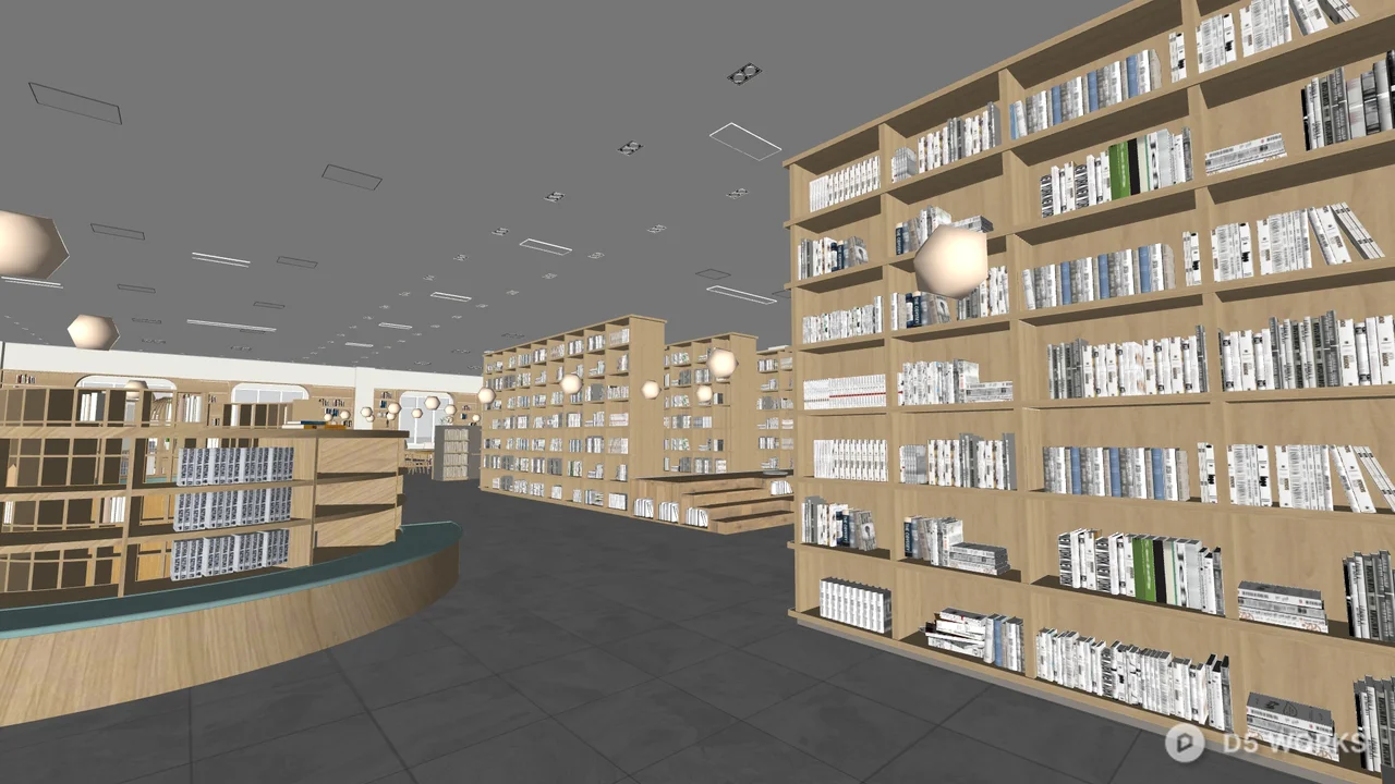 Free Modern Library Reading Space 3D Model .skp