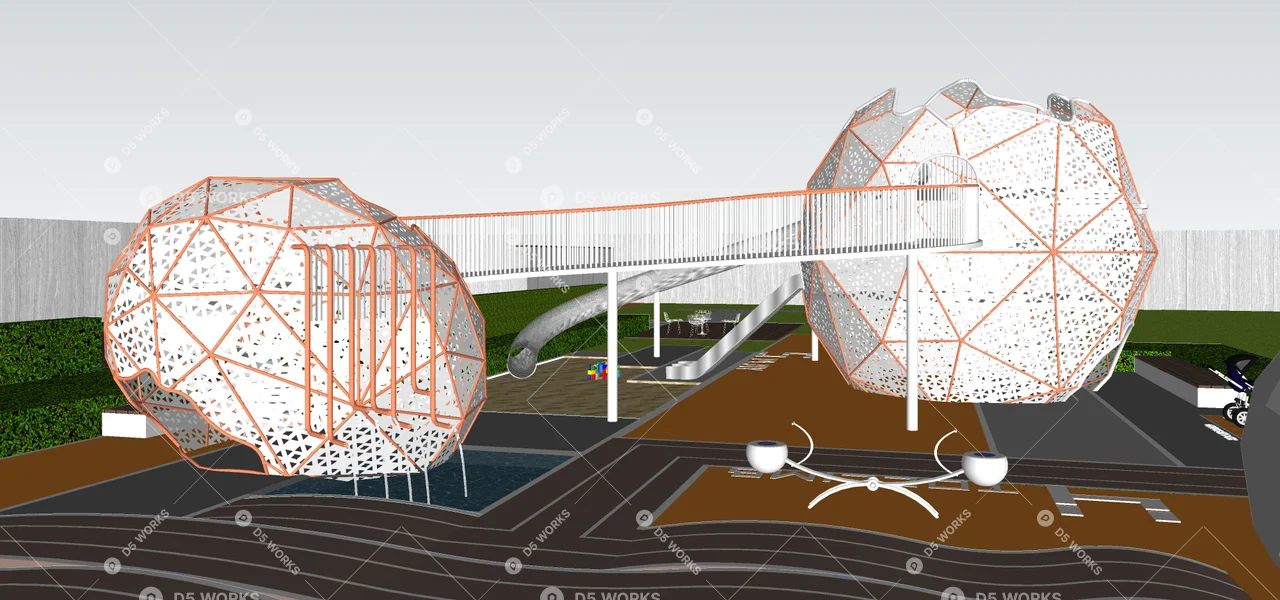 Modern Park 3d model thumbnail 5