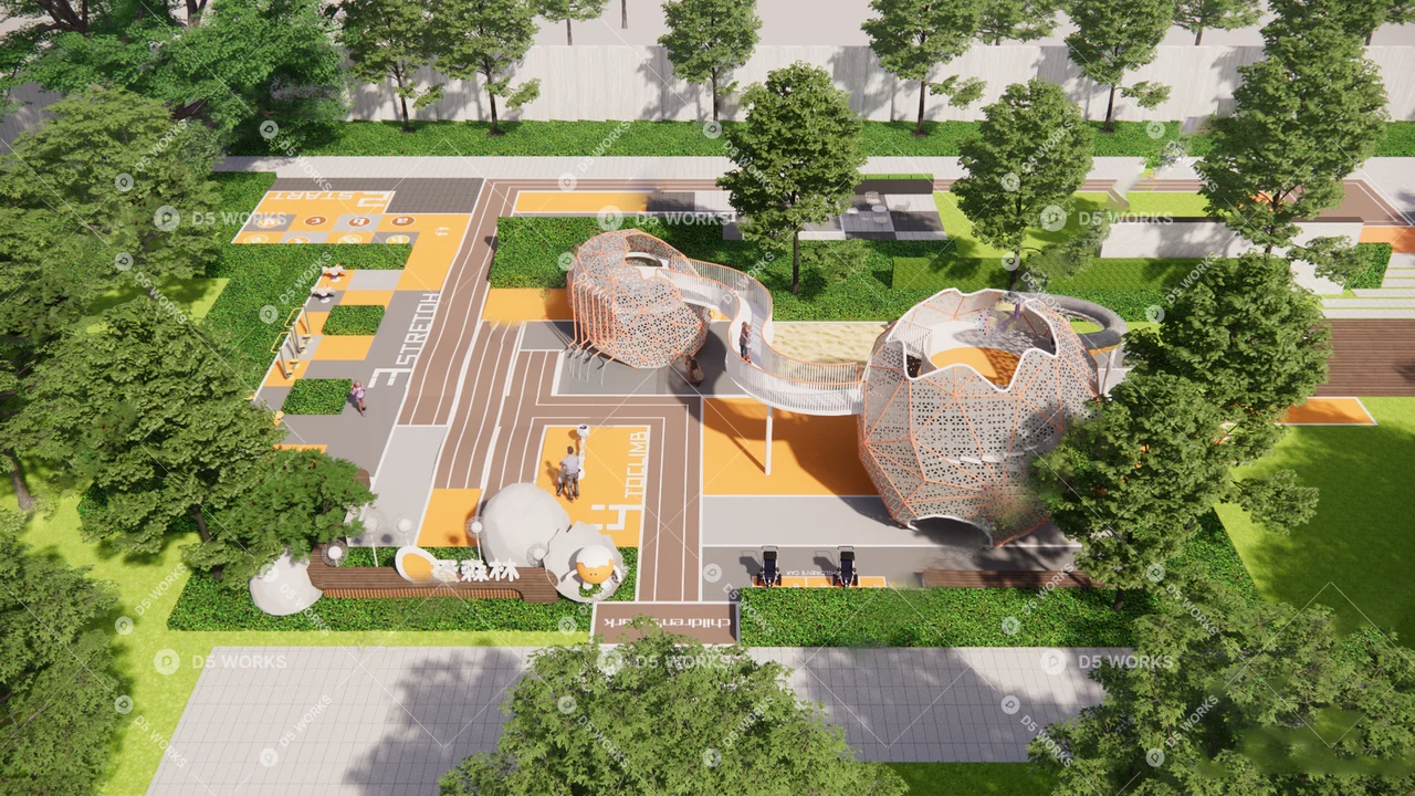 Modern Park 3d model thumbnail 3