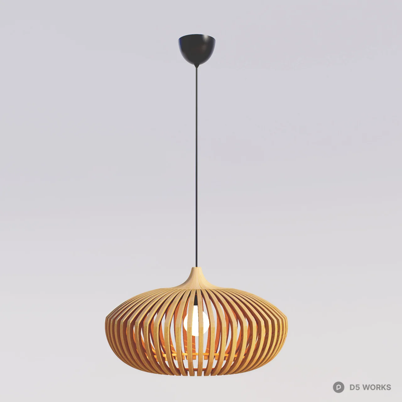 Japandi Pendant Oak 3d model - Image 1