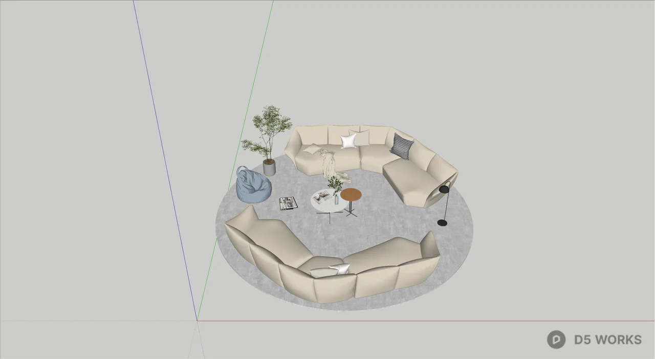 Modular White Upholstered Multi Seat Sofa 3d model thumbnail 2