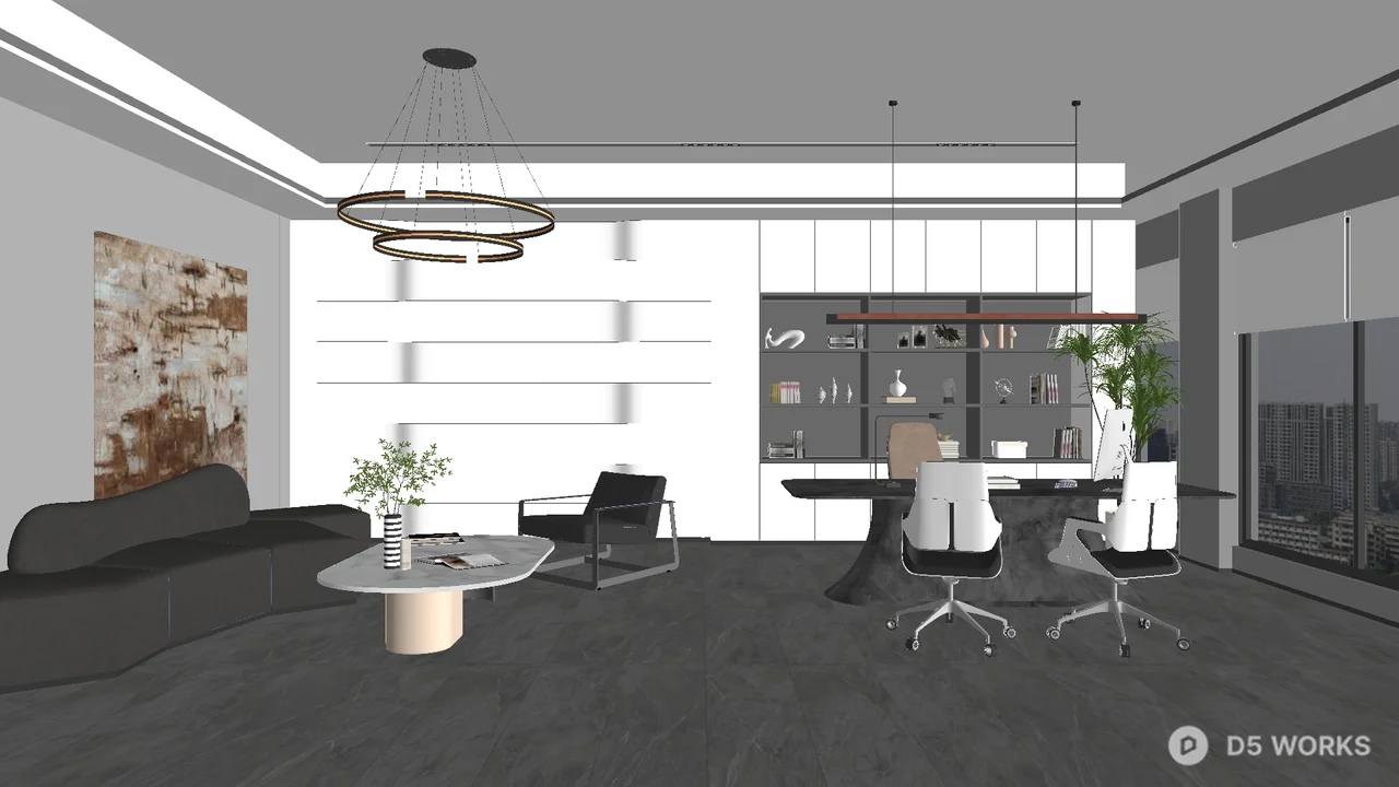 Modern Independent Office with Minimalist Design 3d model - Image 1
