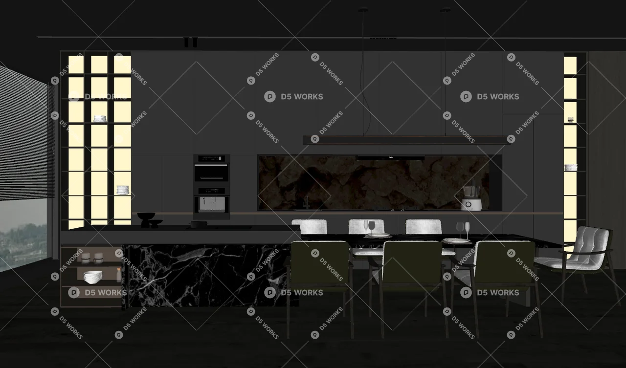 Dining Room (Home) 3d model thumbnail 2