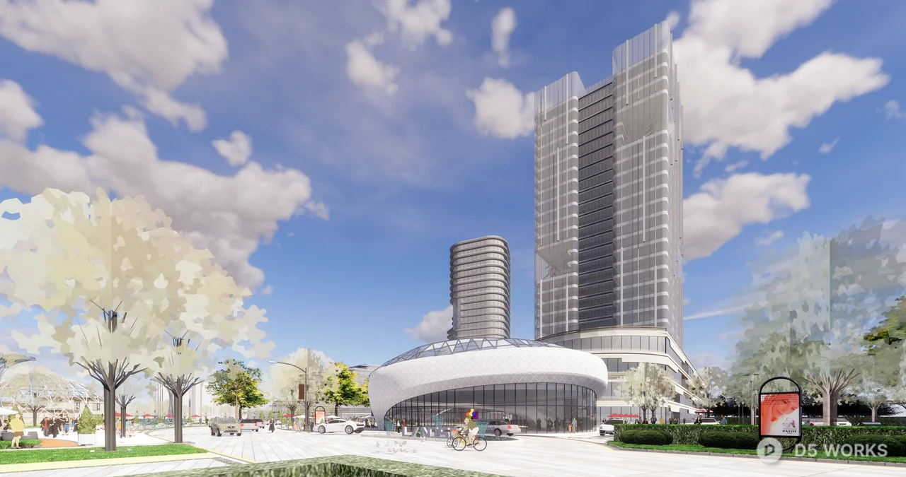 Modern Commercial Complex With Skyline Integration 3d model thumbnail 2