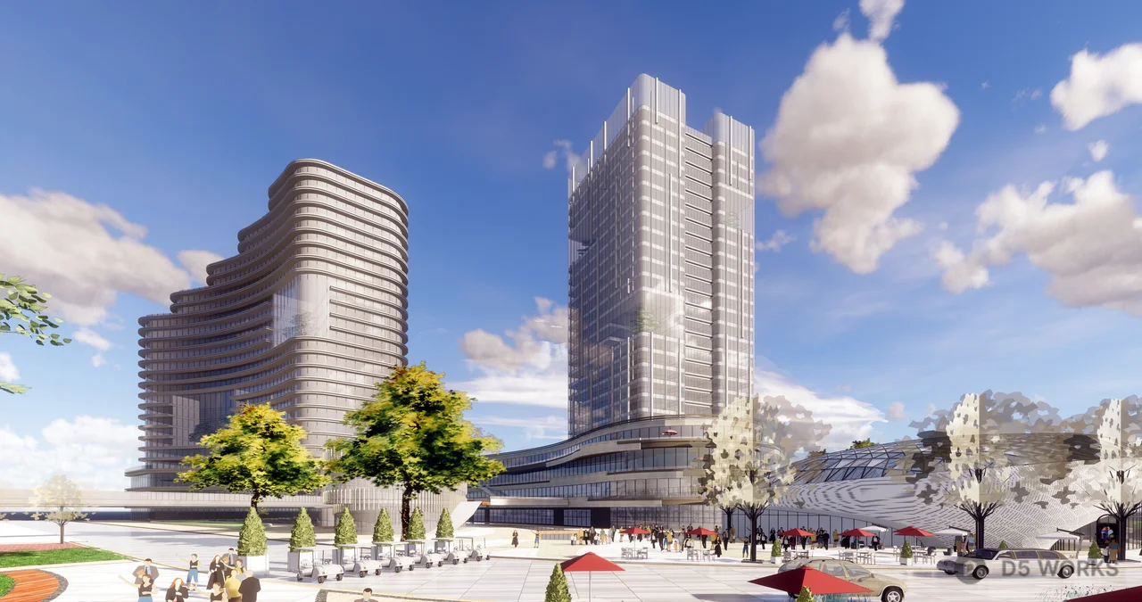 Modern Commercial Complex With Skyline Integration 3d model - Image 1