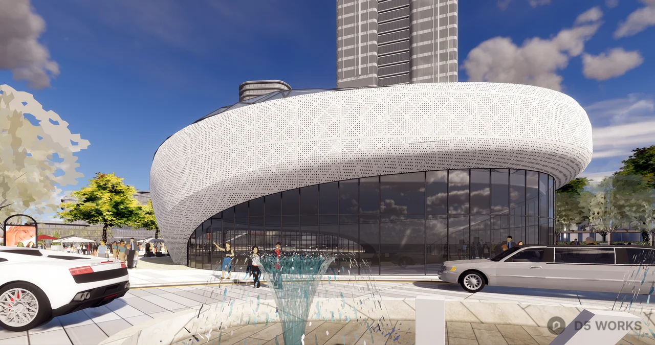 Modern Commercial Complex With Skyline Integration 3d model thumbnail 5