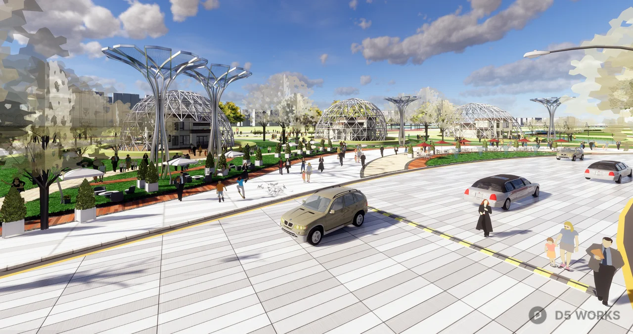 Modern Commercial Complex With Skyline Integration 3d model thumbnail 6