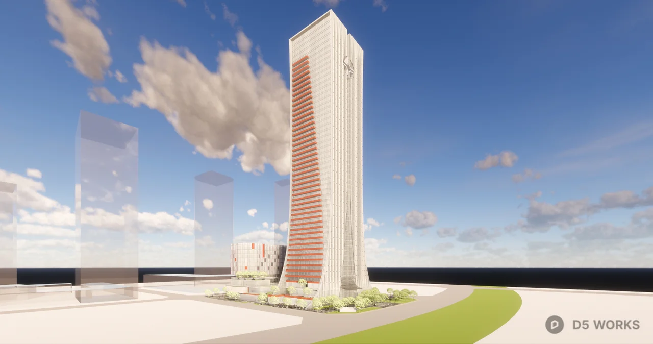 Modern Glass Facade Commercial Complex 3d model thumbnail 6