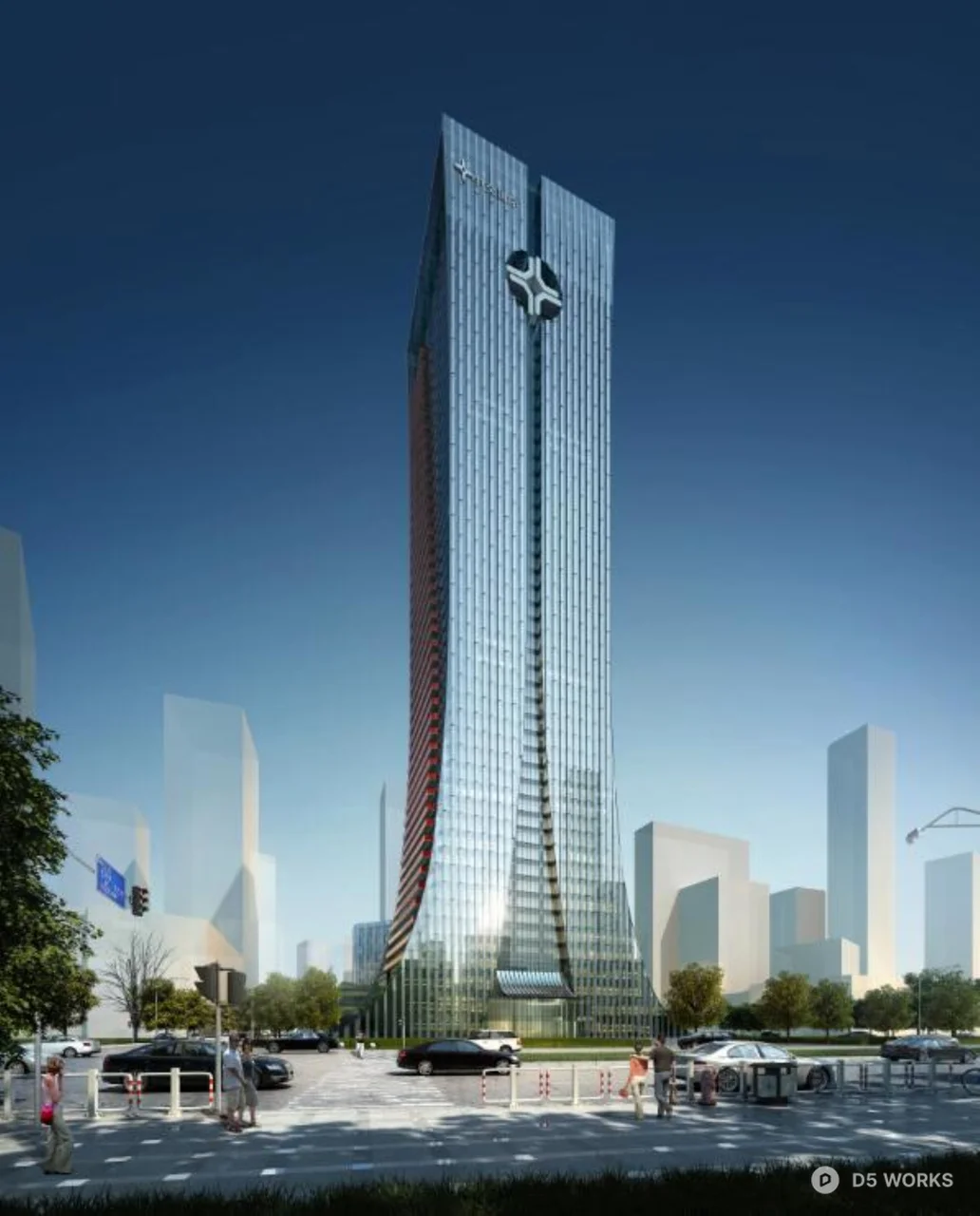Modern Glass Facade Commercial Complex 3d model - Image 1