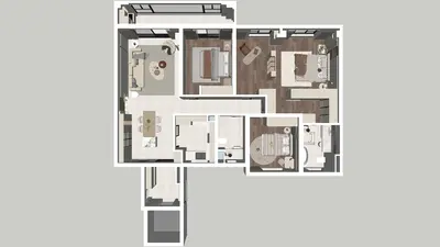 Creamy Indoor Aerial View