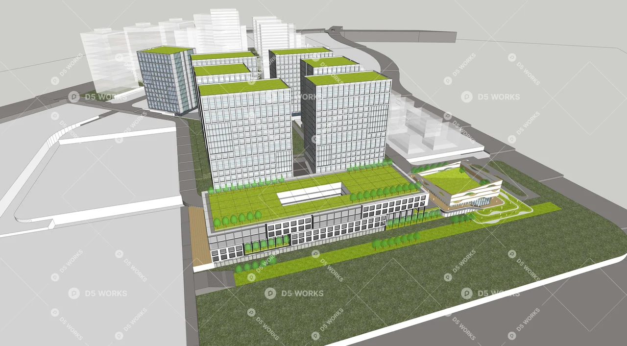 Office Buildings 3d model thumbnail 3