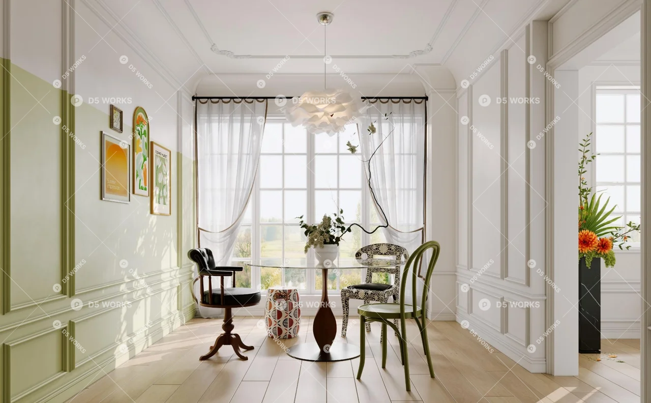 Living & Dining Room 3d model thumbnail 2