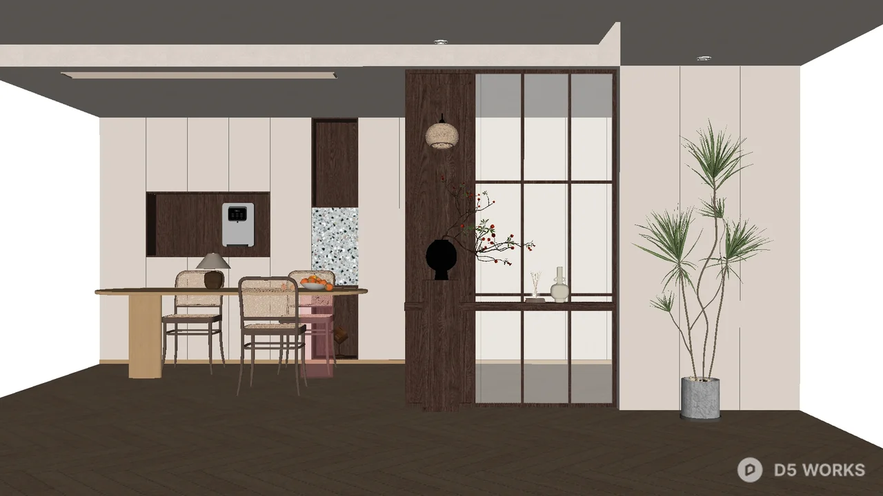 Minimalist Entryway With Glass Partition 3d model - Image 1